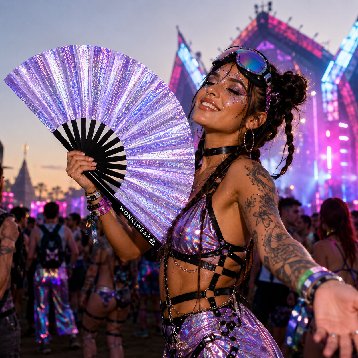 Luna Galaxy Iridescent Festival Fan