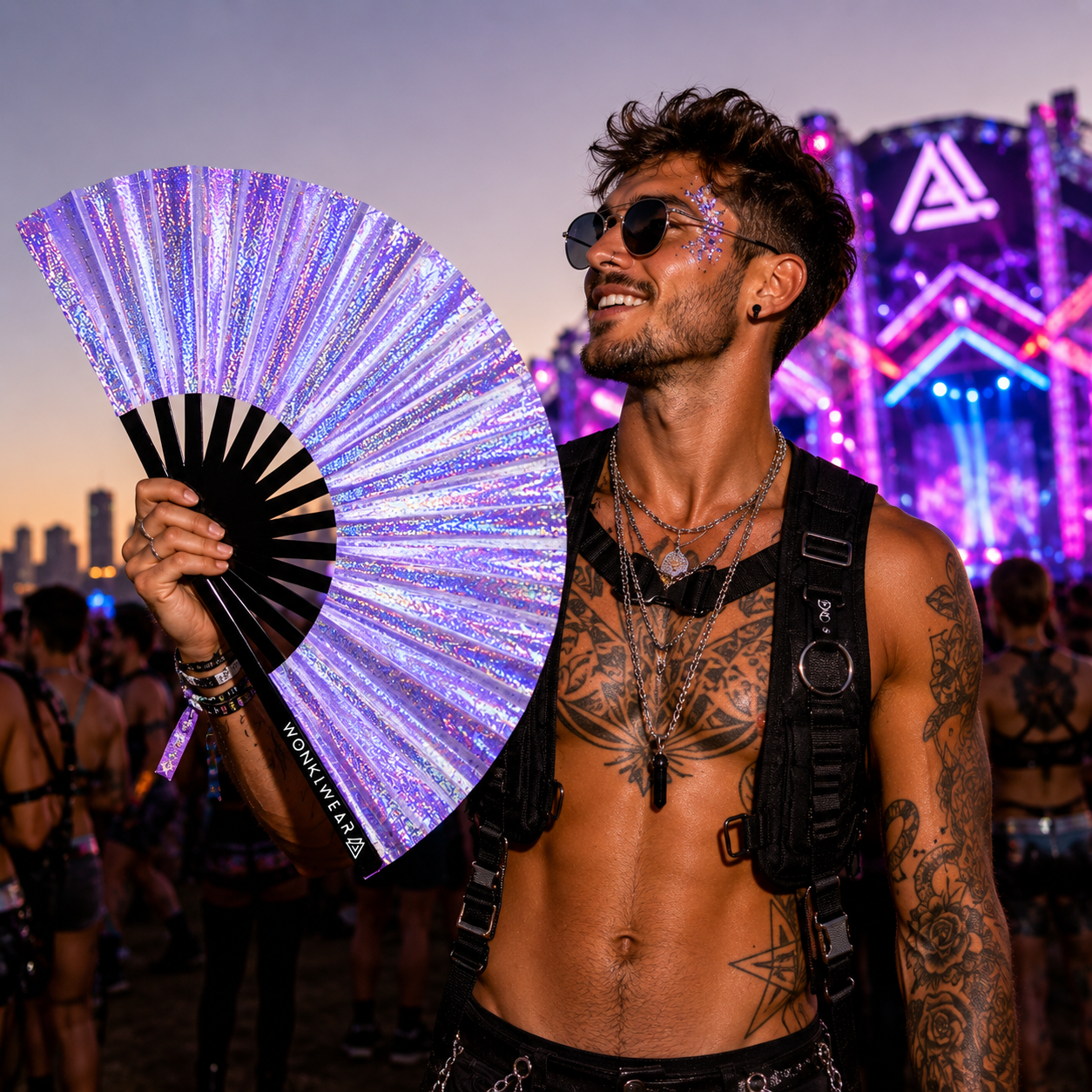 Luna Galaxy Iridescent Festival Fan