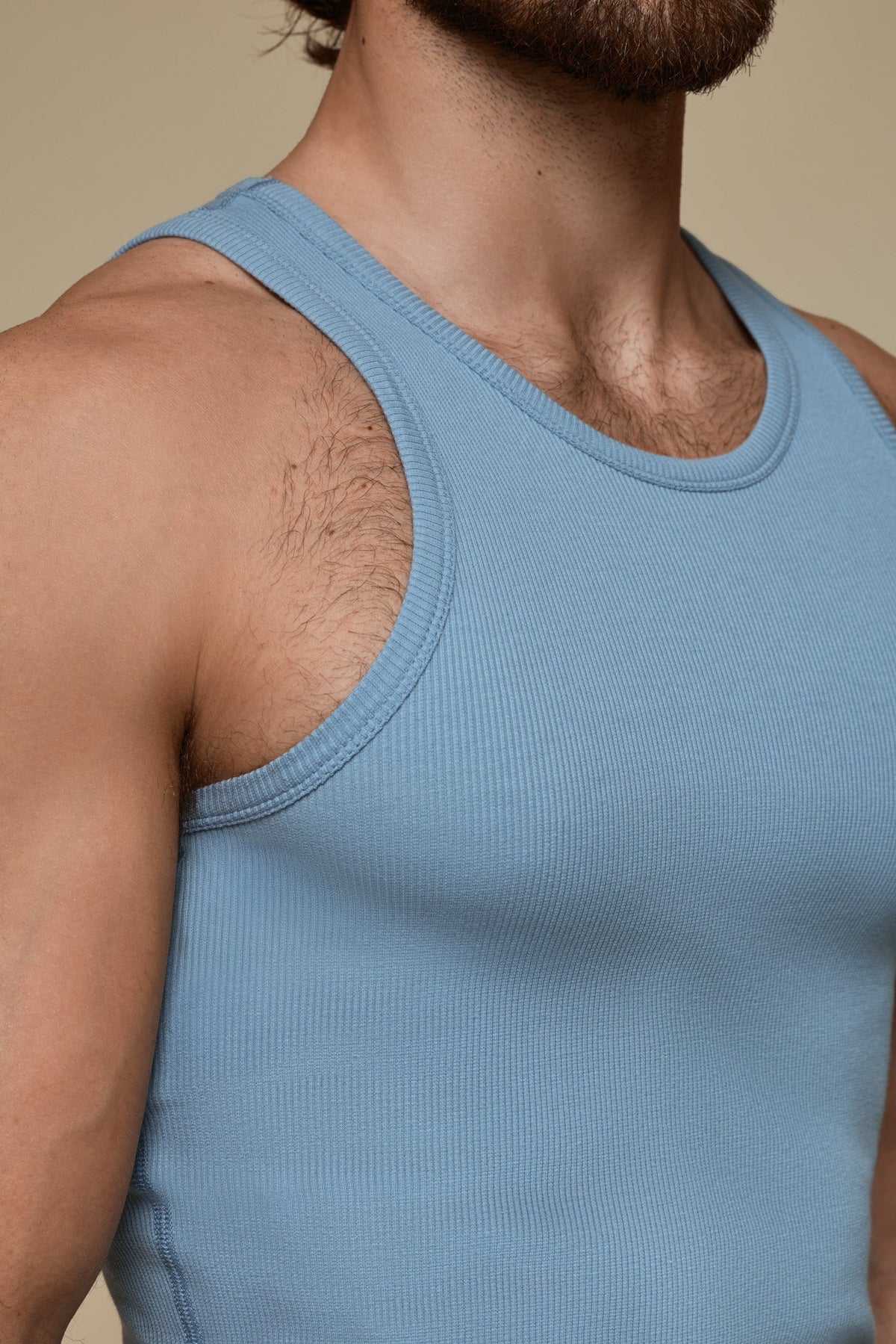 LUXURY TANKTOP ORGANIC COTTON RIB - ICE DENIM