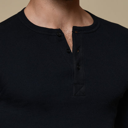 LUXURY BODY SUIT ORGANIC COTTON RIB - BLACK