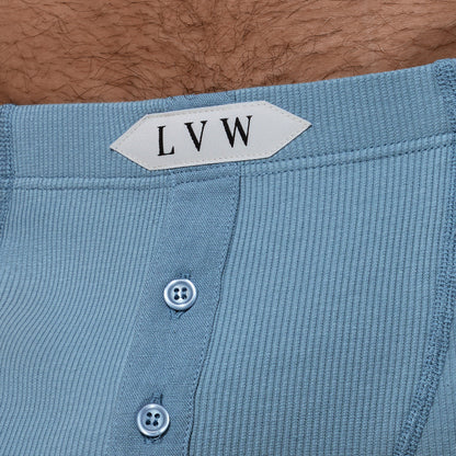 LUXURY BOXER BRIEF ORGANIC COTTON RIB - ICE DENIM