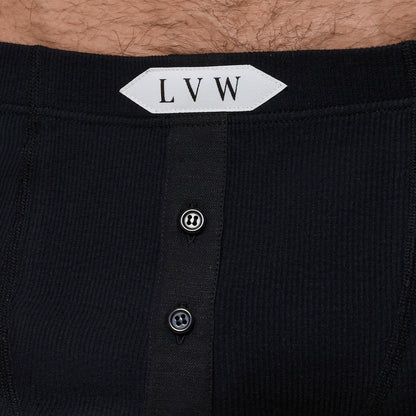 LUXURY BOXER BRIEF ORGANIC COTTON RIB - BLACK