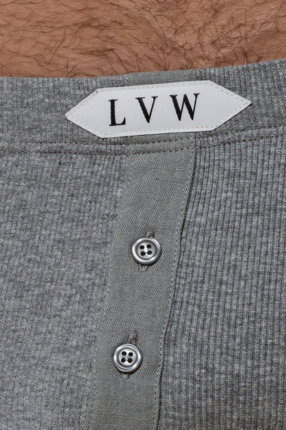 LUXURY BOXER BRIEF ORGANIC COTTON RIB - GREY MELANGE