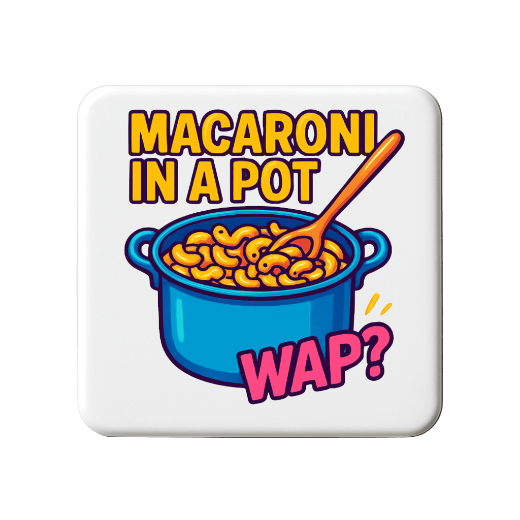 Macaroni in a pot | Mischievous Magnet | 5cm x 5cm - The Pup Play Hub