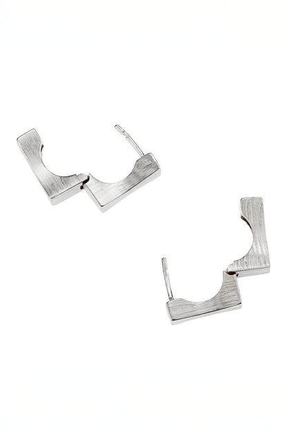 Men's Square Sterling Silver Earrings - Trendy Minimalist Design
