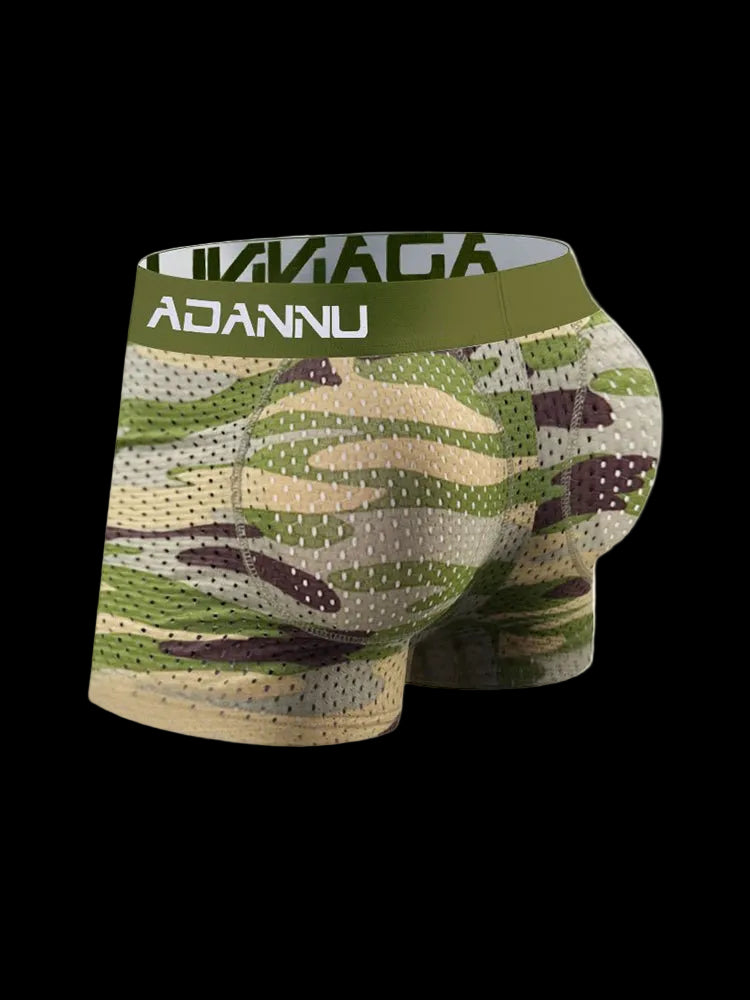 Men's Camouflage Removable Hip Pad Boxer Briefs - The Pup Play Hub