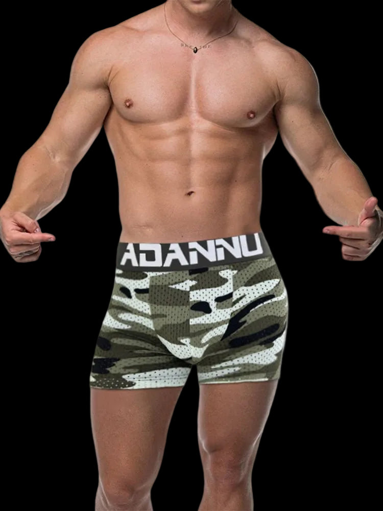 Men's Camouflage Removable Hip Pad Boxer Briefs - The Pup Play Hub