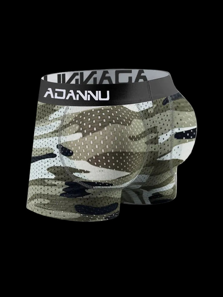 Men's Camouflage Removable Hip Pad Boxer Briefs - The Pup Play Hub