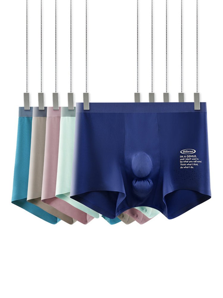 Men's Dual - Raised Support Seamless Solid Color Trunks - The Pup Play Hub