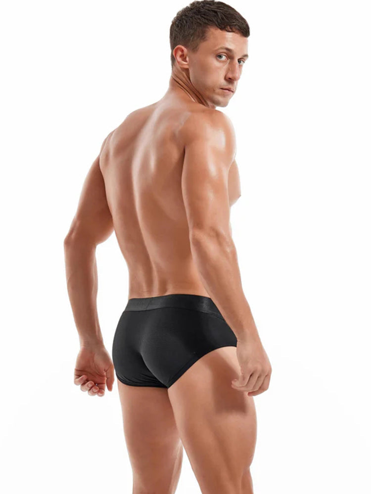 Men's Solid Color Mesh Breathable Sports Fitness Briefs