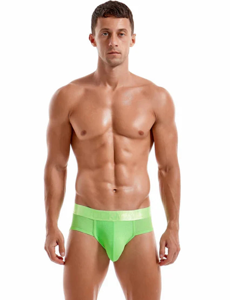 Men's Solid Color Mesh Breathable Sports Fitness Briefs