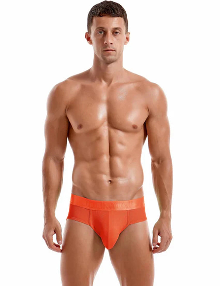 Men's Solid Color Mesh Breathable Sports Fitness Briefs