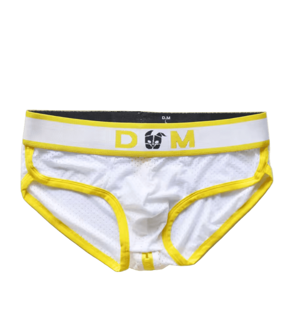 Mesh Zipper Bum Briefs Yellow - The Pup Play Hub