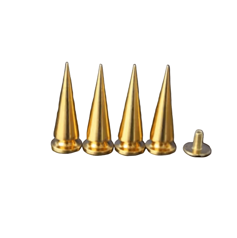 Metal Pup Hood Spikes 10 Pack Gold 10x24mm - The Pup Play Hub