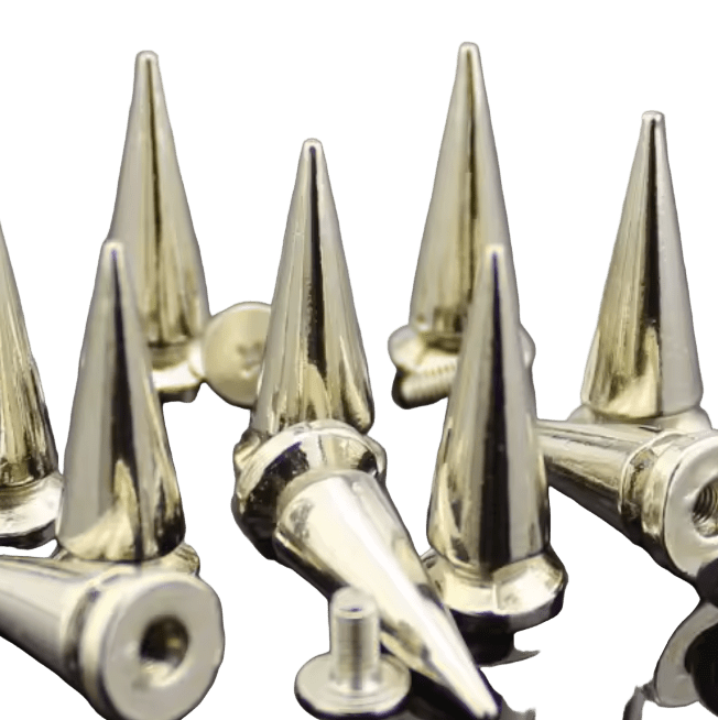 Metal Pup Hood Spikes 10 Pack Silver 10x24mm - The Pup Play Hub