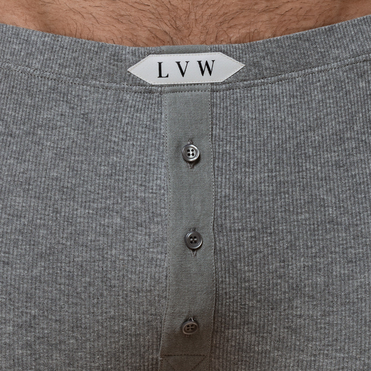 LUXURY LONG JOHN ORGANIC COTTON RIB - GREY MELANGE