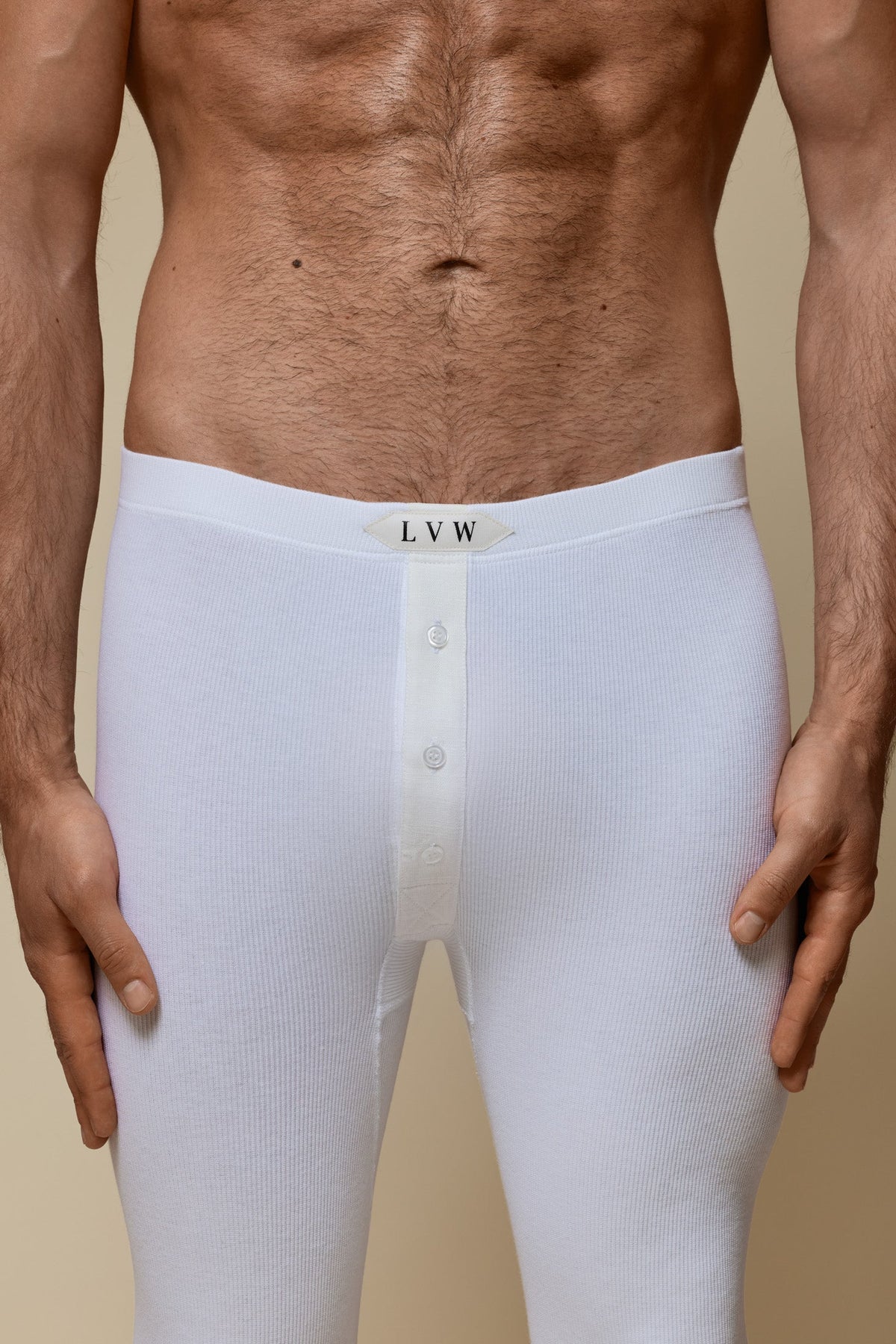 LUXURY LONG JOHN ORGANIC COTTON RIB - PURE WHITE