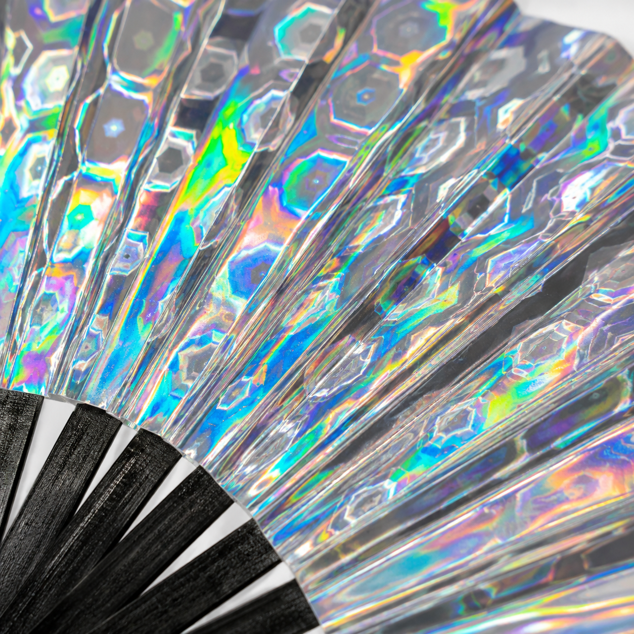 Silver Holographic XL Festival Fan