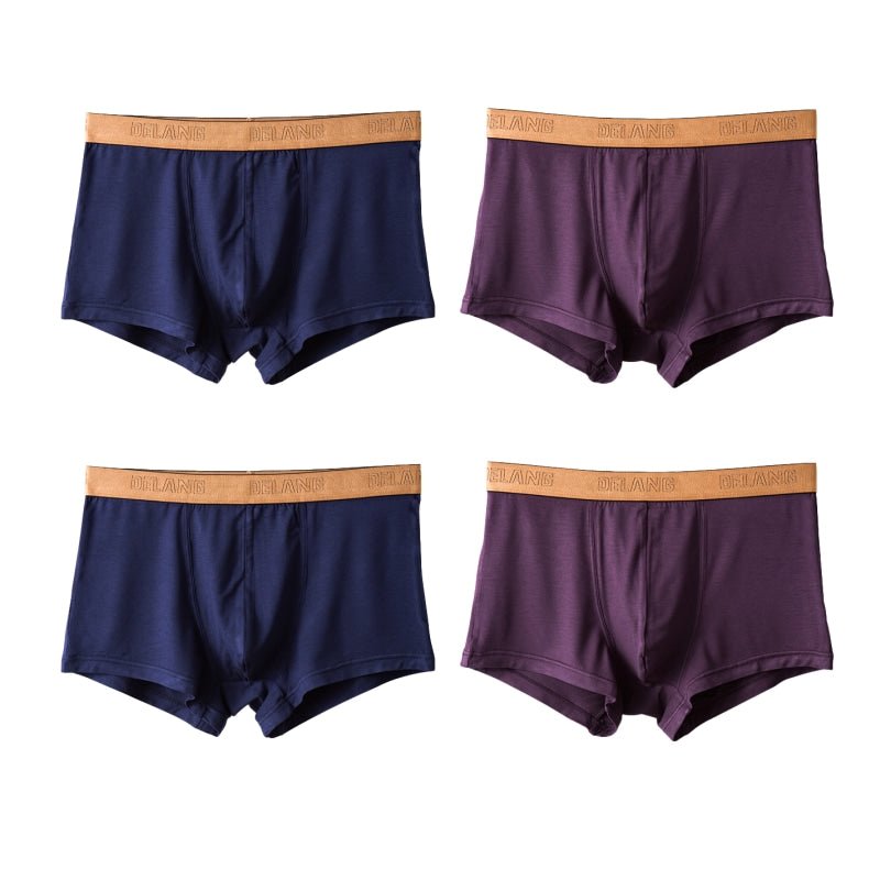 Modal Ultra - soft Solid Mid - waist Men's Boxer Briefs - The Pup Play Hub