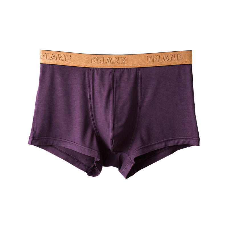 Modal Ultra - soft Solid Mid - waist Men's Boxer Briefs - The Pup Play Hub