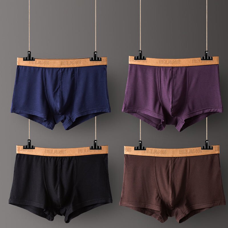 Modal Ultra - soft Solid Mid - waist Men's Boxer Briefs - The Pup Play Hub