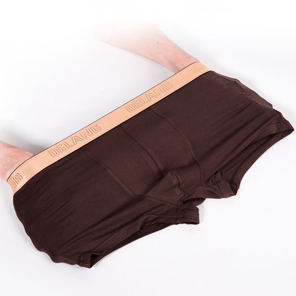 Modal Ultra - soft Solid Mid - waist Men's Boxer Briefs - The Pup Play Hub