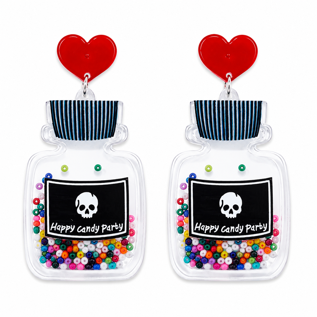 Happy Candy Shaker Bottle Drop Earrings