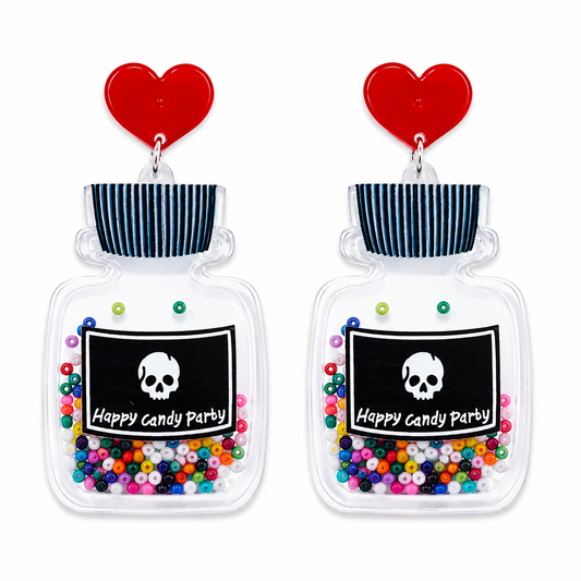 Happy Candy Shaker Bottle Drop Earrings