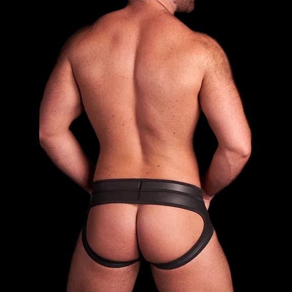 Mr S Leather Neo Air Mesh All Access Brief | Black/Blue - The Pup Play Hub