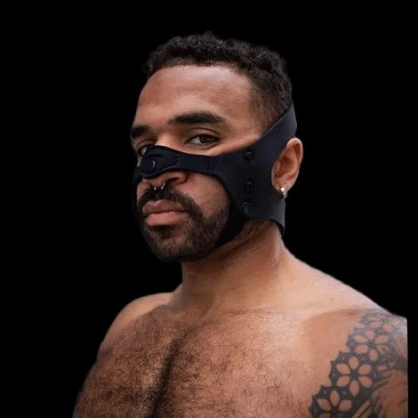 Mr S Leather Neo Open Chin Face Harness - The Pup Play Hub