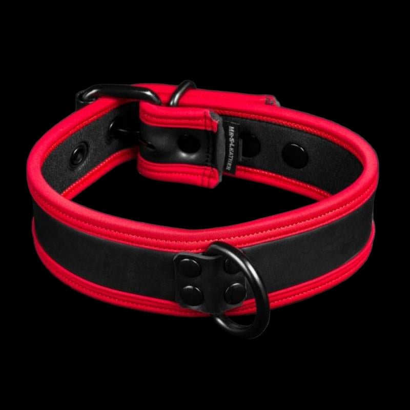 Mr S Leather NEO Puppy Collar Red - The Pup Play Hub