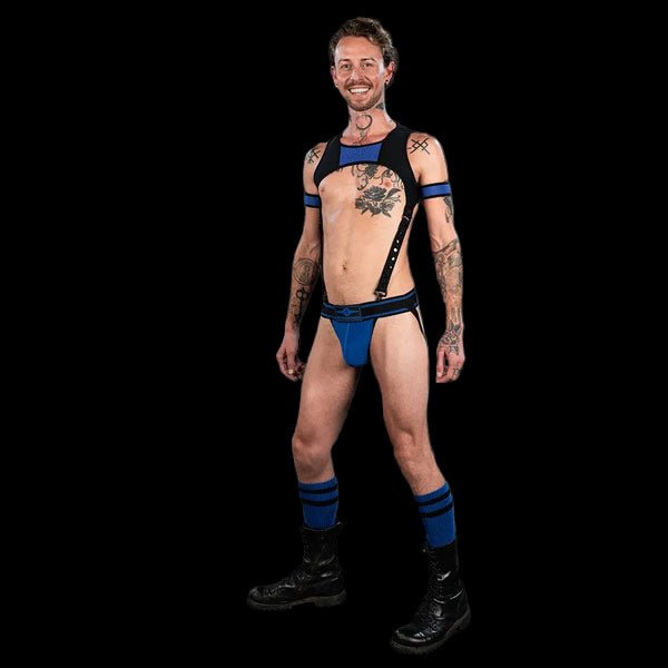 Mr.S Leather Bold Colour Jock Strap Blue - The Pup Play Hub