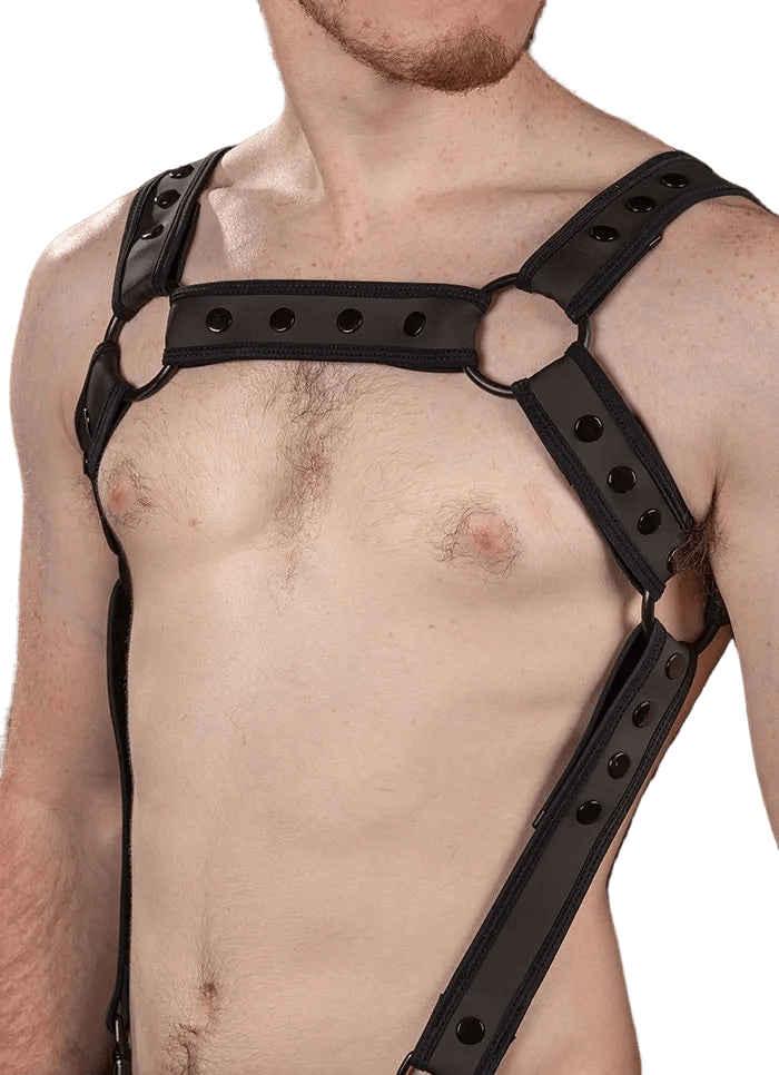 Mr.S Leather FuckGear Crossbow Harness Black/Black - The Pup Play Hub