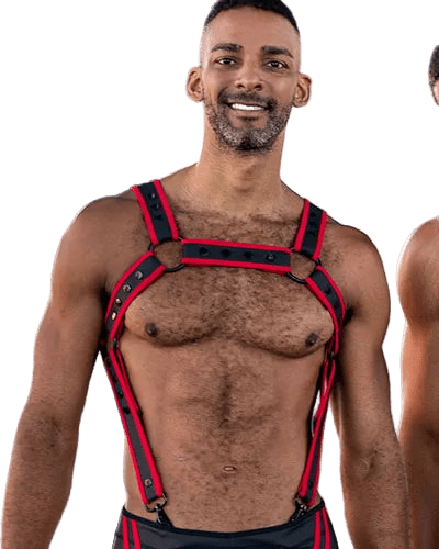 Mr.S Leather FuckGear Crossbow Harness Black/Red - The Pup Play Hub