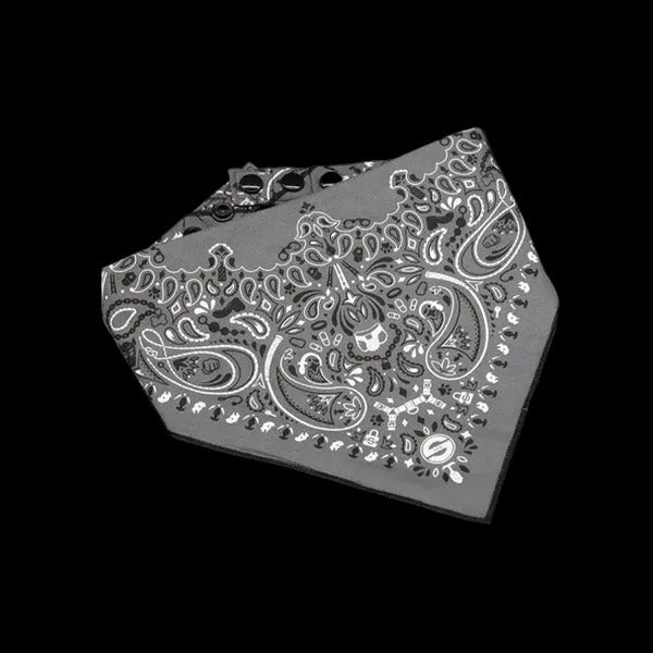 Mr.S Leather Zipper Pocket Neck Hanky - Charcoal - The Pup Play Hub