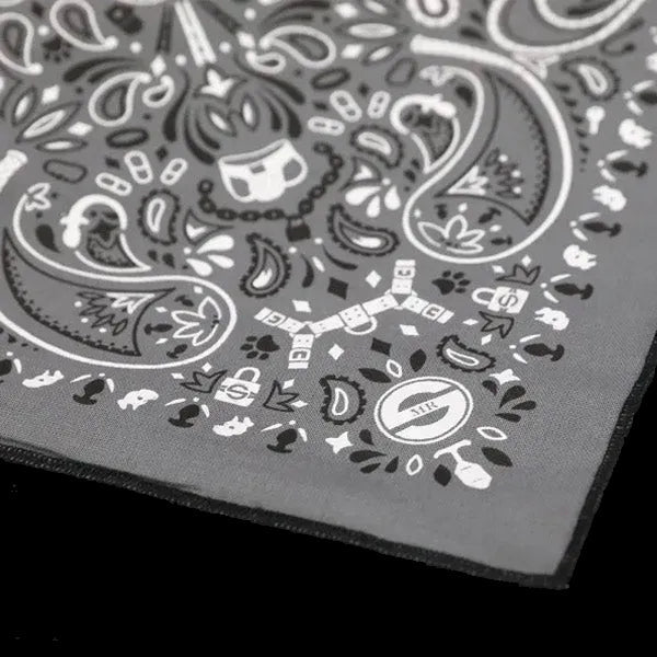 Mr.S Leather Zipper Pocket Neck Hanky - Charcoal - The Pup Play Hub