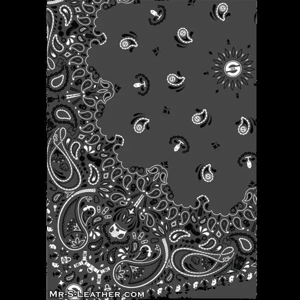 Mr.S Leather Zipper Pocket Neck Hanky - Charcoal - The Pup Play Hub