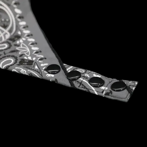 Mr.S Leather Zipper Pocket Neck Hanky - Charcoal - The Pup Play Hub