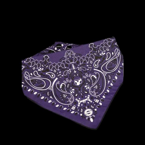 Mr.S Leather Zipper Pocket Neck Hanky - Purple - The Pup Play Hub