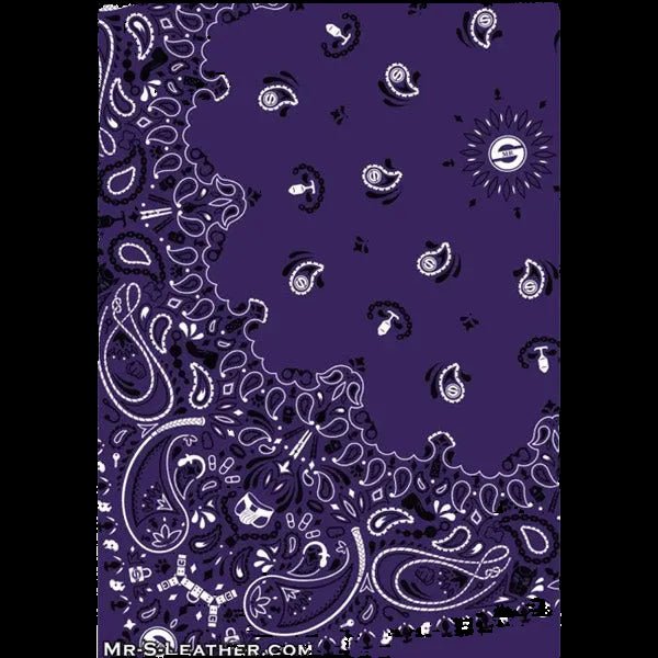 Mr.S Leather Zipper Pocket Neck Hanky - Purple - The Pup Play Hub