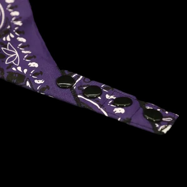 Mr.S Leather Zipper Pocket Neck Hanky - Purple - The Pup Play Hub