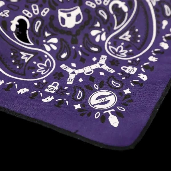 Mr.S Leather Zipper Pocket Neck Hanky - Purple - The Pup Play Hub
