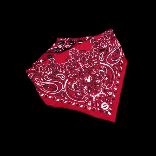 Mr.S Leather Zipper Pocket Neck Hanky - Red - The Pup Play Hub