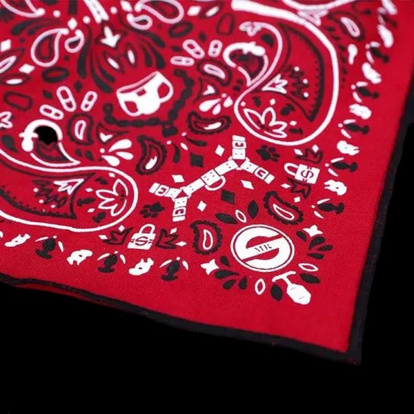 Mr.S Leather Zipper Pocket Neck Hanky - Red - The Pup Play Hub