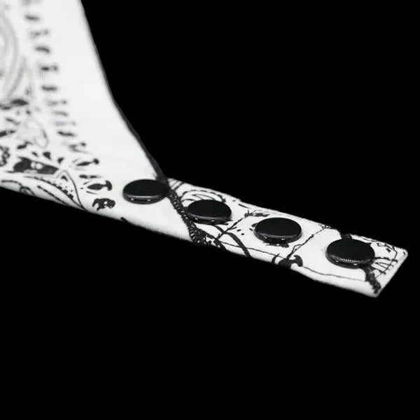 Mr.S Leather Zipper Pocket Neck Hanky - White - The Pup Play Hub