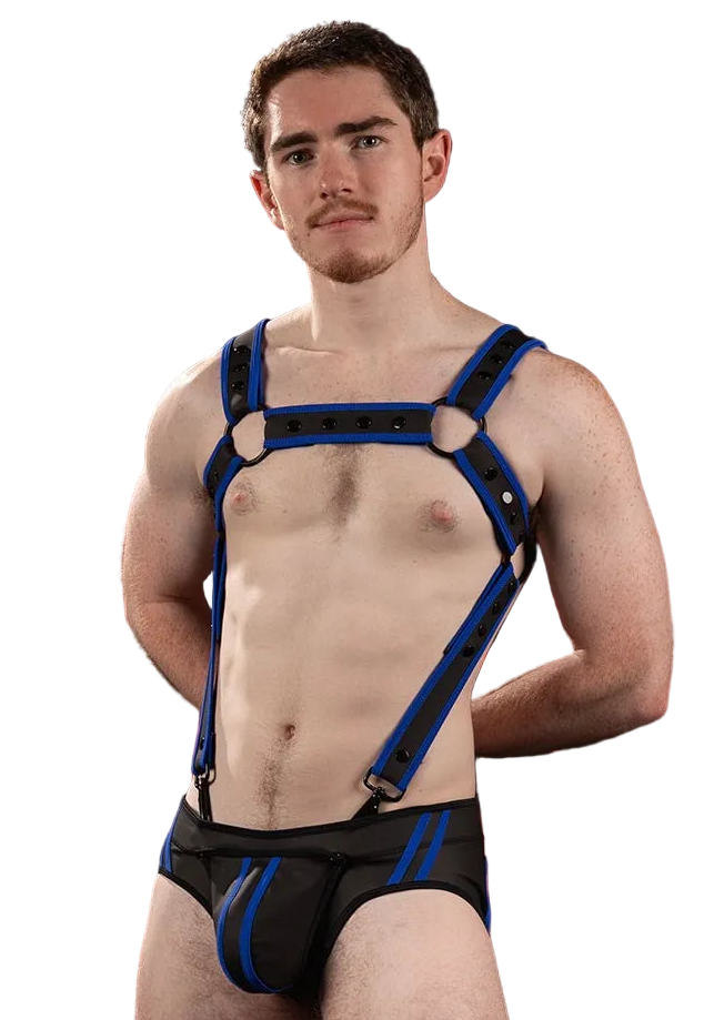 Mr.S Leather FuckGear Crossbow Harness Black/Blue