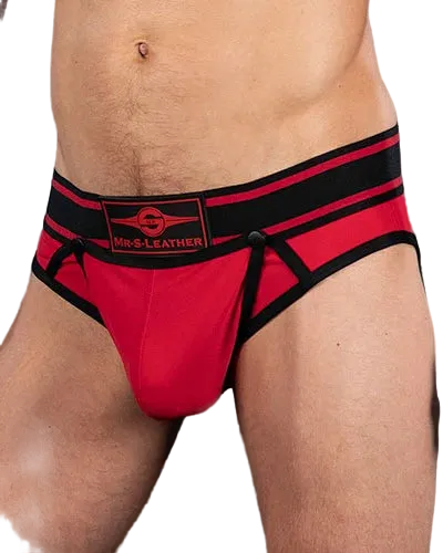 Mr.S Leather Bold Colour All-Access Brief Red