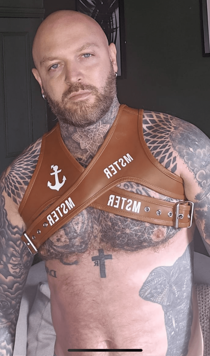 MSTER Leather Harness Tan - The Pup Play Hub