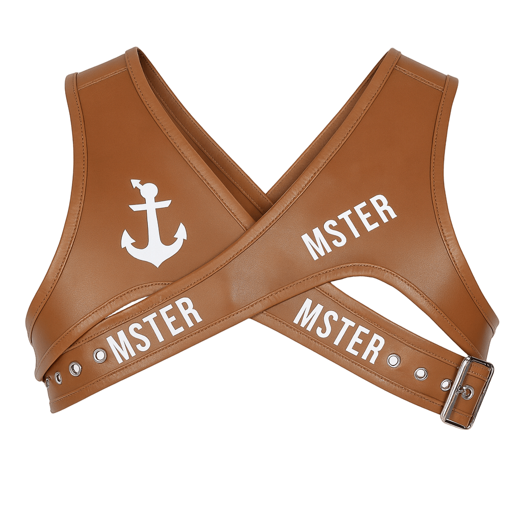 MSTER Leather Harness Tan - The Pup Play Hub