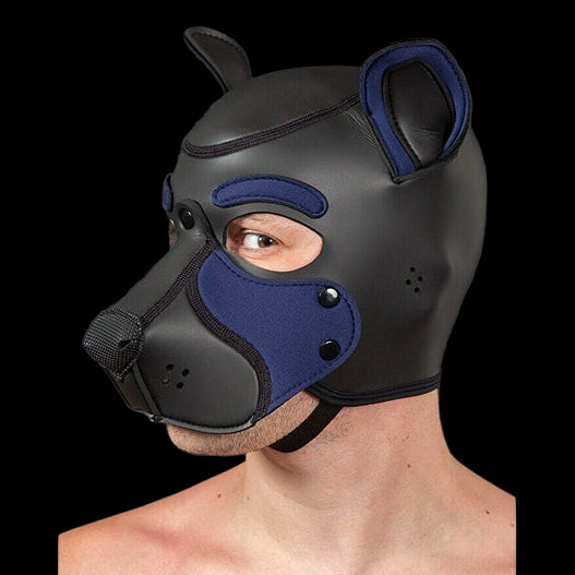 Mr S Leather NEOPRENE FRISKY Puppy Hood | Black & Navy